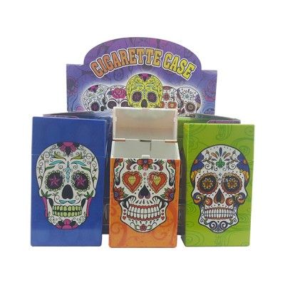 CIGARETTE CASE CANDY SKULL KING SIZE PCB19  12CT/PACK